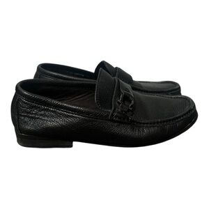 Trafalgar New Leeds Black Pebbled Leather Dress Shoe Loafer Men's Size 8